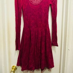 Gorgeous cranberry Free People holiday dress!